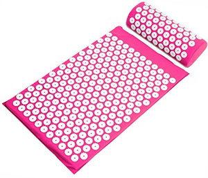 BalanceFrom Acupressure Mat and Pillow Set for Back and Neck Pain Relief and Muscle Relaxation Massage