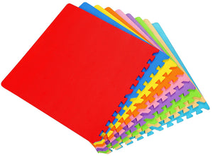 BalanceFrom Kid's Puzzle Exercise Play Mat with High Quality EVA Foam Interlocking Tiles, Multi Color