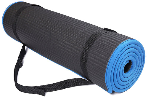 BalanceFrom GoFit All-Purpose 10mm Extra Thick High Density Anti-Slip Exercise Pilates Yoga Mat with Carrying Strap