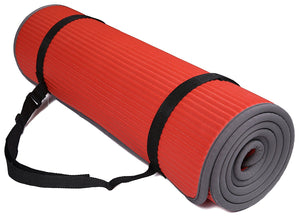 BalanceFrom GoFit All-Purpose 10mm Extra Thick High Density Anti-Slip Exercise Pilates Yoga Mat with Carrying Strap